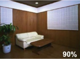 木材率の違いによる内装イメージ | 朝日ウッドテック 非住宅フローリング MESSAGE(メッセージ)