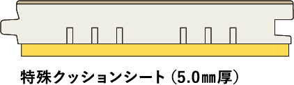 特殊クッションシートが衝撃を緩和 | 朝日ウッドテック 非住宅フローリング MESSAGE(メッセージ)