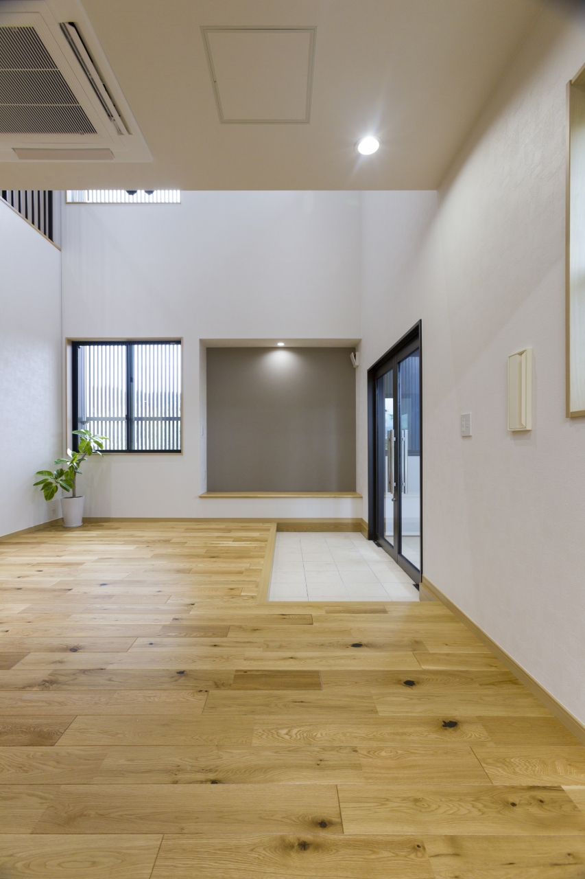 オフィス採用メッセージハード挽き板ラスティック・オークのフローリング画像